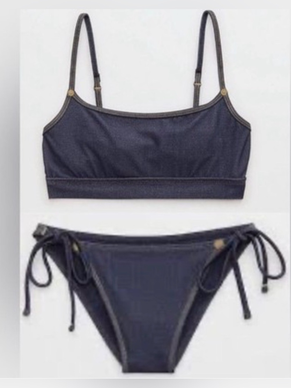 American Eagle x Aerie Match Made In Denim Bikini Set